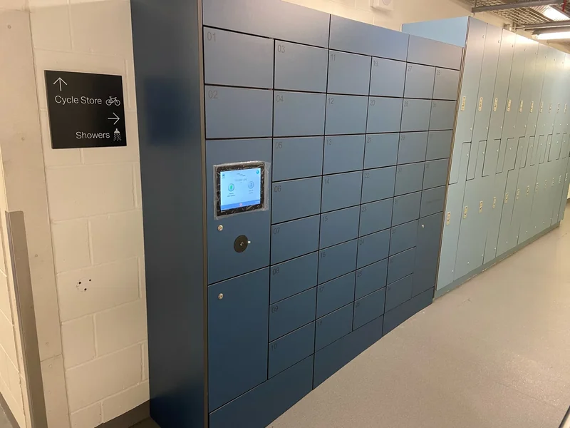 A tailored locker installation for towel distribution